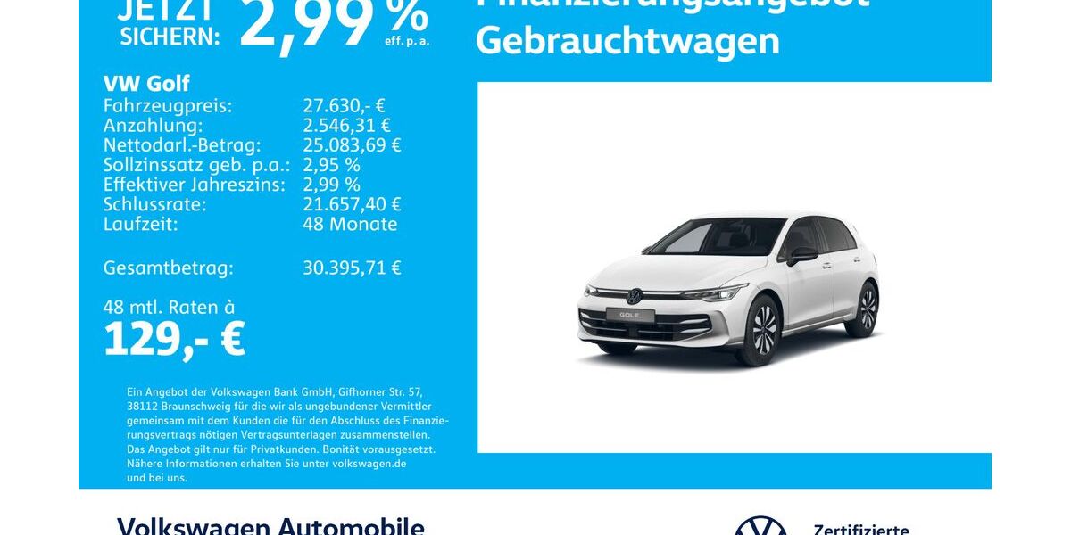 VW Golf 25.666 km 27.230 &euro; Stuttgart-Wangen 70188
