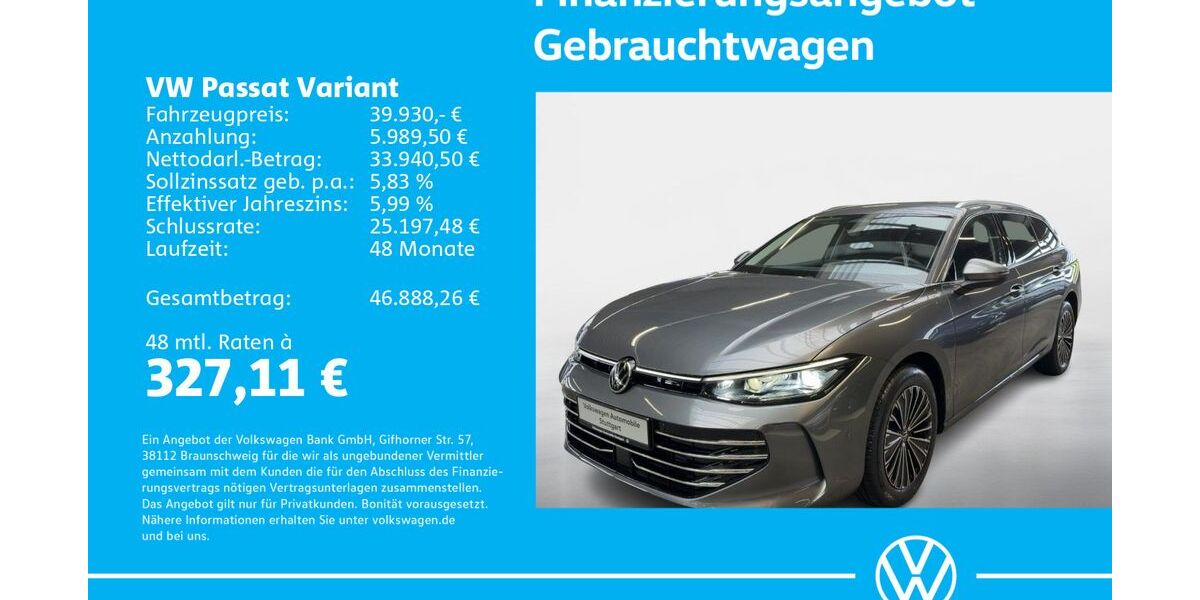 VW Passat Variant 1.505 km 39.930 &euro; Stuttgart-Feuerbach 70469