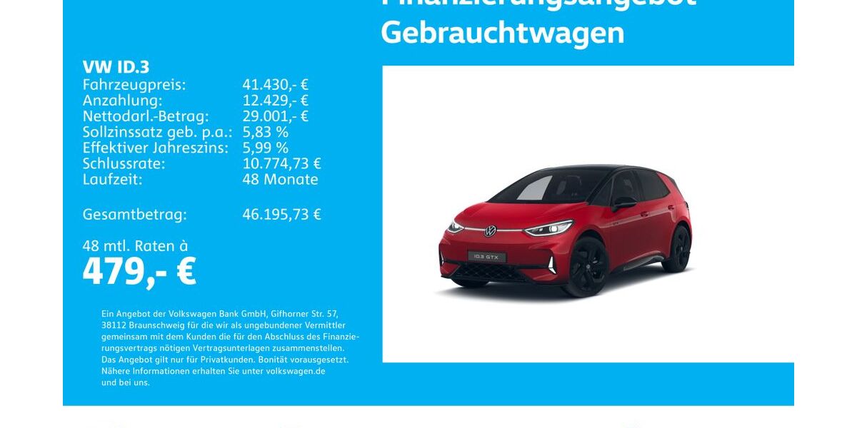 VW ID.3 6.816 km 41.230 &euro; Stuttgart-Wangen 70188