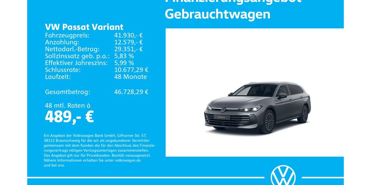 VW Passat Variant 1.505 km 41.930 &euro; Stuttgart-Wangen 70188