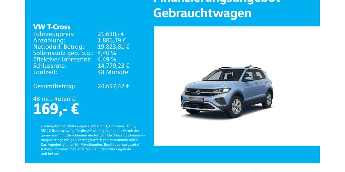 VW T-Cross 5.185 km 21.630 &euro; Stuttgart-Feuerbach 70469