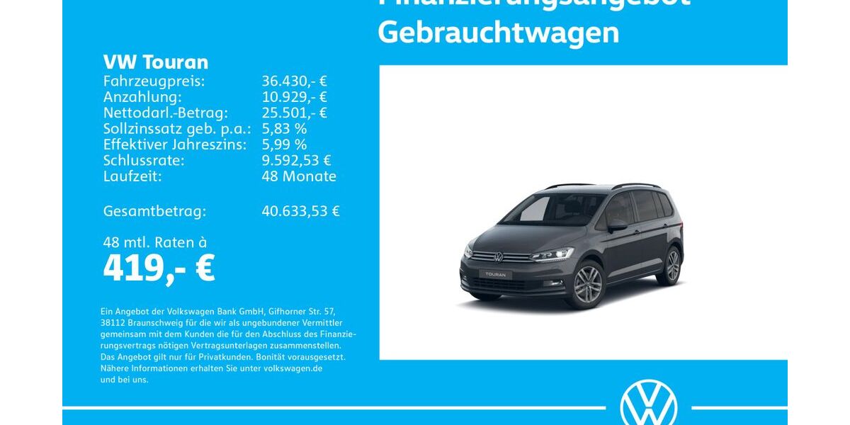 VW Touran 1.505 km 36.230 &euro; Stuttgart-Wangen 70188