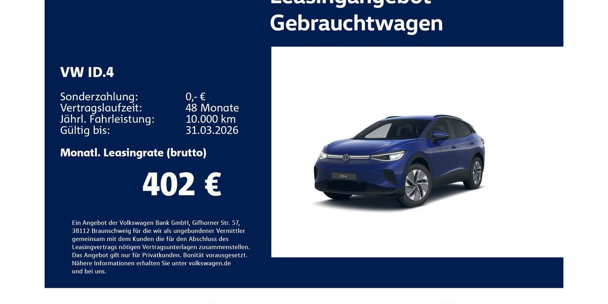 VW ID.4 9.268 km 39.430 &euro; Stuttgart-Feuerbach 70469