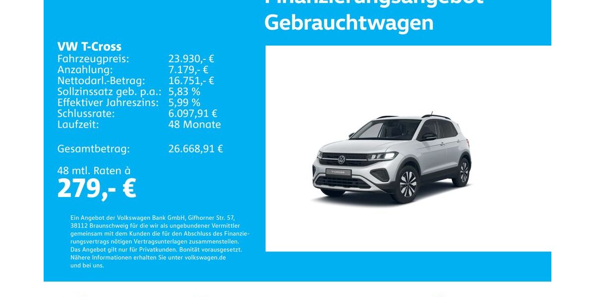 VW T-Cross 4.173 km 24.430 &euro; Stuttgart-Wangen 70188