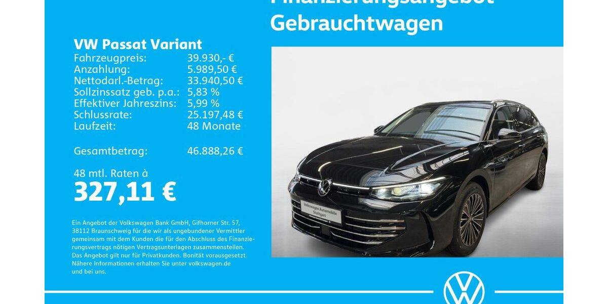 VW Passat Variant 1.505 km 39.930 &euro; Stuttgart-Feuerbach 70469