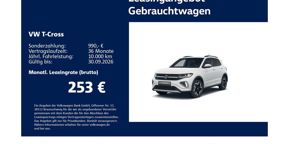 VW T-Cross 24.983 km 26.330 &euro; Stuttgart-Feuerbach 70469